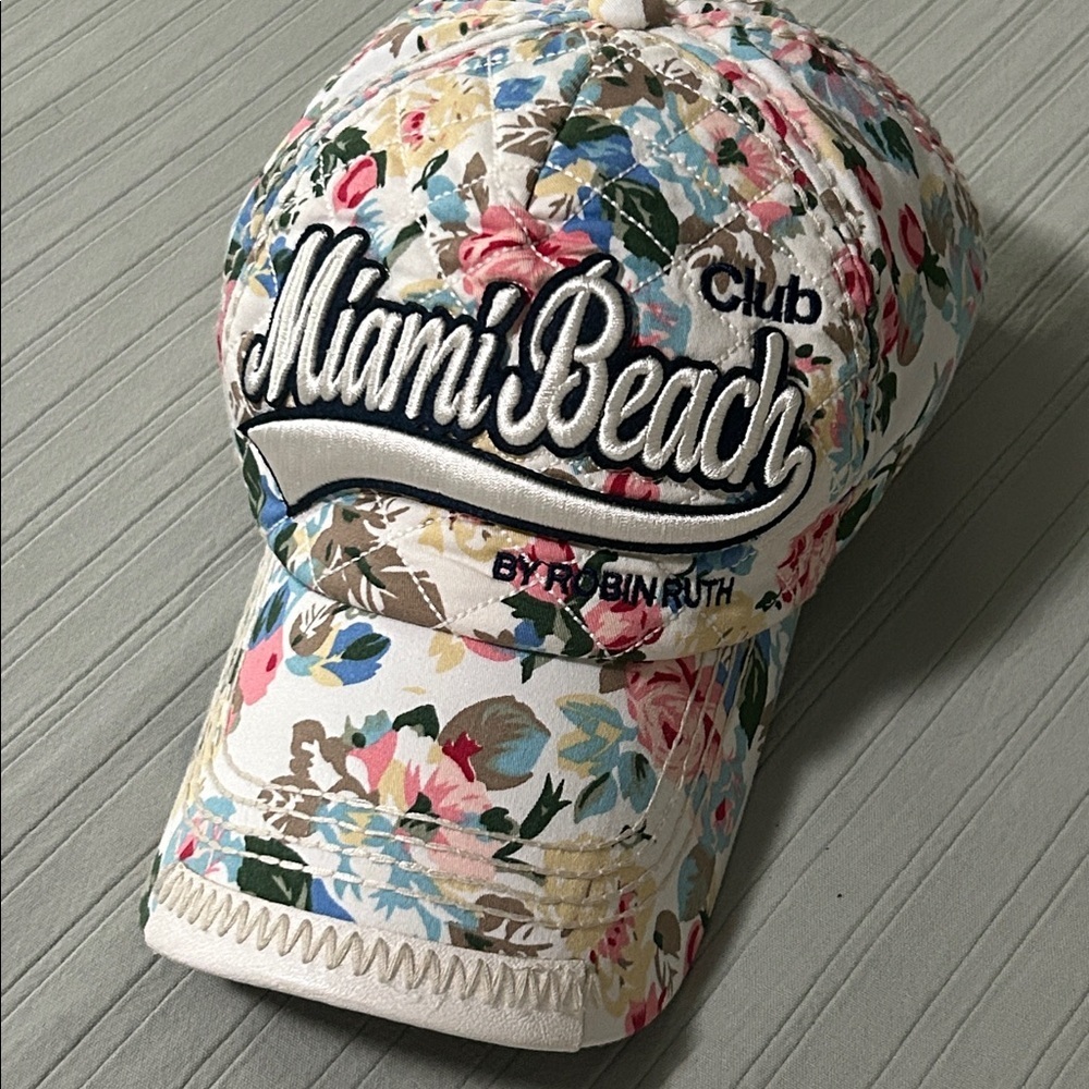 Robin Ruth Floral Miami Beach Club Cap Snapback Hat Cap Florida Unisex - Picture 7 of 7